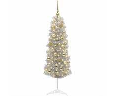 Dirbtinė siaura kalėdinė eglutė su žaisliuku 150 cm 150 LED
