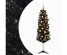 Dirbtinė siaura kalėdinė eglutė su žaisliuku 150 cm 150 LED