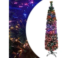Dirbtinė siaura Kalėdų eglutė su stovu, 120cm, optinis pluoštas