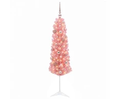Dirbtinė siaura Kalėdų eglutė su žaisliuku 120 cm 150 LED