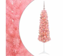 Dirbtinė siaura Kalėdų eglutė su žaisliuku 120 cm 150 LED