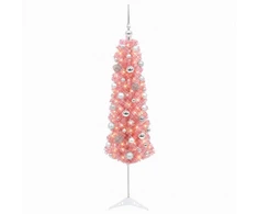 Dirbtinė siaura Kalėdų eglutė su žaisliuku 120 cm 150 LED