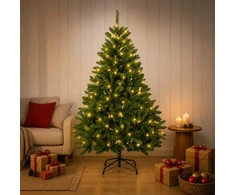 Dirbtinė Sulankstoma Kalėdų Eglutė 120 cm 150 LED Šilta balta