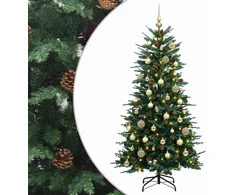 Dirbtinė Sulankstoma Kalėdų Eglutė 150 cm 150 LED Šilta balta