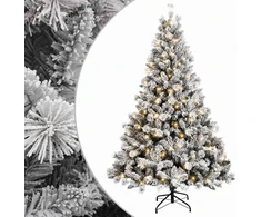 Dirbtinė Sulankstoma Kalėdų Eglutė 150 cm 150 LED Šilta balta