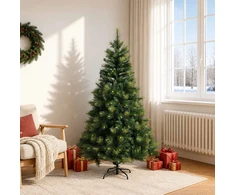 Dirbtinė Sulankstoma Kalėdų Eglutė 180 cm PVC ir metalas Žalia