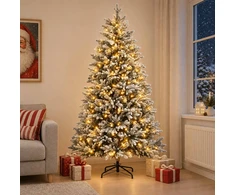 Dirbtinė Sulankstoma Kalėdų Eglutė 180 cm 300 LED Šilta balta