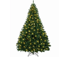 Dirbtinė Sulankstoma Kalėdų Eglutė 210 cm 300 LED Šilta balta