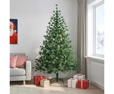 Dirbtinė Sulankstoma Kalėdų Eglutė 240 cm PVC ir metalas Žalia