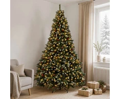Dirbtinė Sulankstoma Kalėdų Eglutė 240 cm 600 LED Šilta balta