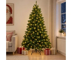 Dirbtinė Sulankstoma Kalėdų Eglutė 240 cm 300 LED Šilta balta
