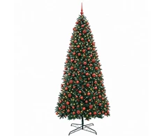 Dirbtinė lankstoma Kalėdų eglutė su žaisliukais 500 cm 900 LED