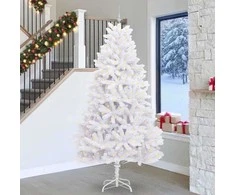Dirbtinė Sulankstoma Kalėdų Eglutė Balta 270 cm PVC ir Plienas