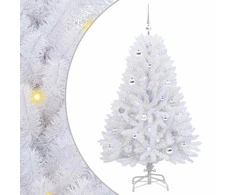 Dirbtinė Sulankstoma Kalėdų Eglutė Balta 150 cm PVC ir plienas