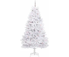 Dirbtinė Sulankstoma Kalėdų Eglutė Balta 210 cm PVC ir Plienas