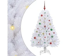 Dirbtinė Sulankstoma Kalėdų Eglutė Balta 150 cm PVC ir plienas