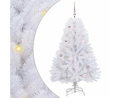 Dirbtinė Sulankstoma Kalėdų Eglutė Balta 150 cm PVC ir plienas