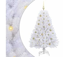 Dirbtinė Sulankstoma Kalėdų Eglutė Balta 150 cm PVC ir plienas