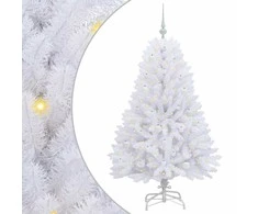 Dirbtinė Sulankstoma Kalėdų Eglutė Balta 150 cm PVC ir plienas