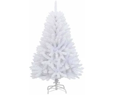 Dirbtinė Sulankstoma Kalėdų Eglutė Balta 150 cm PVC ir Plienas