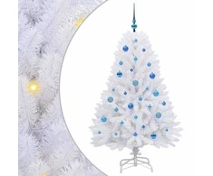 Dirbtinė Sulankstoma Kalėdų Eglutė Balta 150 cm PVC ir plienas