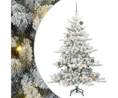 Dirbtinė Sulankstoma Kalėdų Eglutė Balta 150 cm PVC ir Plienas