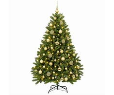 Dirbtinė šviesiai žalia Kalėdų eglė su žaisliuku 120 cm 150 LED