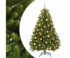 Dirbtinė šviesiai žalia Kalėdų eglė su žaisliuku 120 cm 150 LED