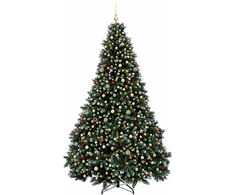 Dirbtinė žalia kalėdinė eglutė su žaisliukais 300 cm 600 LED