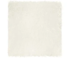 Dirbtinio avių kailio kilimas TAFALLA Balta 120 x 120 cm