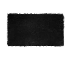 Dirbtinio avių kailio kilimas TAFALLA Juoda 100 x 200 cm