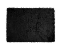 Dirbtinio avių kailio kilimas TAFALLA Juoda 120 x 170 cm