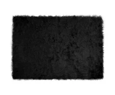 Dirbtinio avių kailio kilimas TAFALLA Juoda 140 x 200 cm