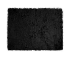 Dirbtinio avių kailio kilimas TAFALLA Juoda 240 x 340 cm