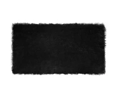 Dirbtinio avių kailio kilimas TAFALLA Juoda 60 x 110 cm