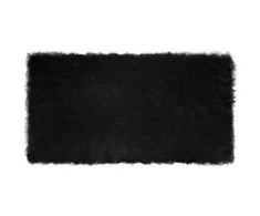Dirbtinio avių kailio kilimas TAFALLA Juoda 80 x 150 cm
