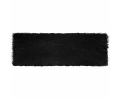 Dirbtinio avių kailio kilimas TAFALLA Juoda 80 x 250 cm
