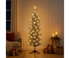Dirbtinis lieknas Kalėdų medis 150 cm 150 LED Šilta balta