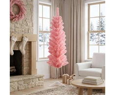 Dirbtinis lieknas Kalėdų medis 150 cm PVC ir Plienas Rožinė