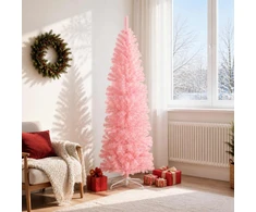 Dirbtinis lieknas Kalėdų medis 180 cm PVC ir Plienas Rožinė
