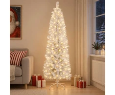 Dirbtinis lieknas Kalėdų medis 210 cm 300 LED Šilta balta