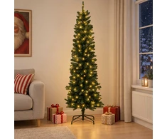 Dirbtinis lieknas Kalėdų medis 210 cm 300 LED Šilta balta