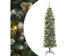 Dirbtinis lieknas Kalėdų medis su 300 LED Žalia ir balta 210 cm
