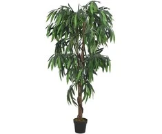Dirbtinis mango medis, žalios spalvos, 150cm, 600 lapų