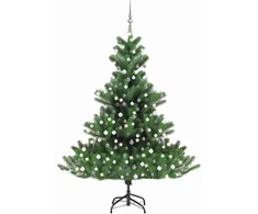 Dirbtinis normandiškas kėnis su LED/žaisliukais, žalias, 210cm