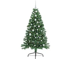 Dirbtinis prieššventinis eglutė su šviesomis Žalia 150 cm PVC