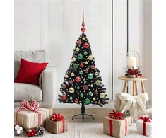 Dirbtinis prieššventinis eglutė su šviesomis Juoda 120 cm PVC
