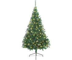 Dirbtinis prieššventinis eglutė su šviesomis Žalia 240 cm PVC