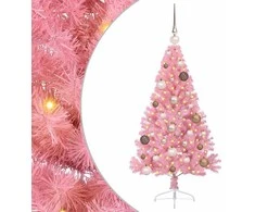 Dirbtinis prieššventinis eglutė su šviesomis Rožinė 120 cm PVC