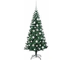 Dirbtinis prieššventinis eglutė su šviesomis Žalia 120 cm